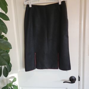 Vintage made In Italy black wool skirt
